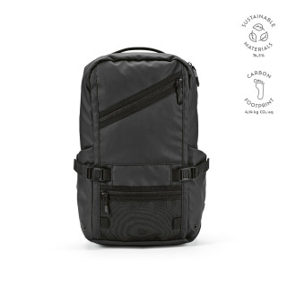"Rivin Backpack" 18L Rucksack aus rPET mit reflektiver Tasche für Laptops bis 17", schwarz