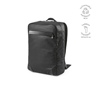 "Vienna Backpack" 23L Rucksack aus recycelter Baumwolle (340 g/m²) und rPU für Laptops bis 17", schwarz
