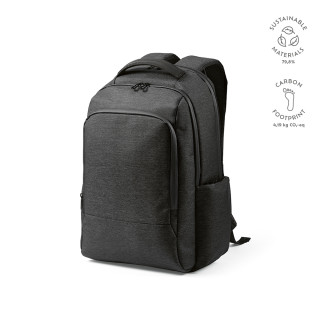 "New York Backpack" 20L Rucksack aus recyceltem Nylon und rPET für Laptops bis 17", schwarz