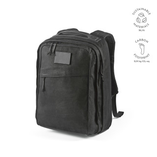 "Cape Town Backpack" 27L Rucksack aus recycelter Baumwolle (230 g/m²) für Laptops bis 17", schwarz