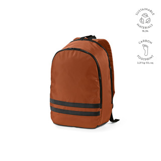 "Sydney Backpack" 18L Rucksack aus rPET mit reflektierenden Streifen für Laptops bis 17", braun