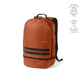 "Buenos Aires Backpack" 25L Rucksack aus rPET mit reflektierenden Frontstreifen, braun