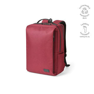 "Oslo Backpack" 20L Rucksack aus rPET mit wasserdichten Zippers für Laptops bis 17", rot