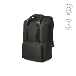 "Bucharest Backpack" 18L Rucksack aus rPET für Laptops bis 15.6", schwarz