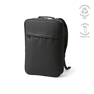 "Amsterdam Backpack" 16L Rucksack aus rPU und rPET für Laptops bis 17", schwarz