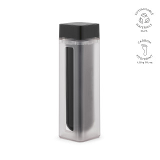 "Lucen Bottle" Trinkflasche aus rABS, 540 ml, im Doppelspritzgussverfahren hergestellt, schwarz