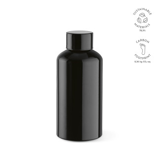 Yukon Trinkflasche rAluminium, 550 ml. Einwandig und Auslaufsicher, schwarz