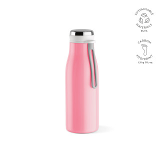 "Arkansas 350 Bottle" Trinkflasche aus recyceltem Edelstahl, 400 ml, doppelwandig, auslaufsicher, hellrosa