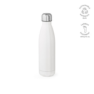 "Mississippi 550W Bottle" Trinkflasche aus recyceltem Edelstahl, 535 ml, für Sublimationsdruck geeignet, weiß