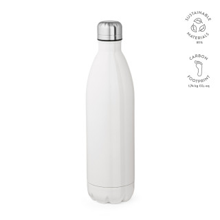 "Mississippi 1100W Bottle" Trinkflasche aus recyceltem Edelstahl, 1100 ml, für Sublimationsdruck geeignet, weiß