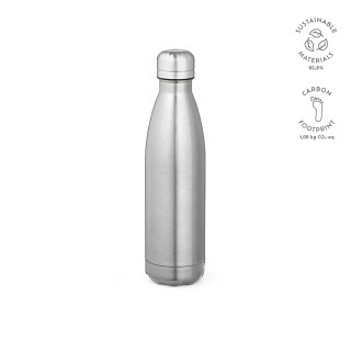 "Mississippi 550P Bottle" Trinkflasche aus recyceltem Edelstahl, 535 ml, glänzend, silber
