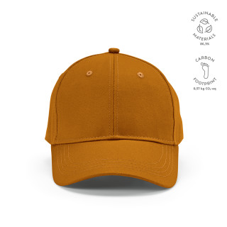 "Darrell Cap" Kappe aus recycelter Baumwolle (280 g/m²) mit Metall-Schnallenverschluss, braun