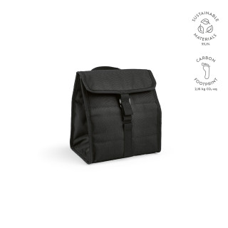 Reykjavik 9L Kühltasche, rPET mit Rollverschluss und Metall-G-Haken, schwarz