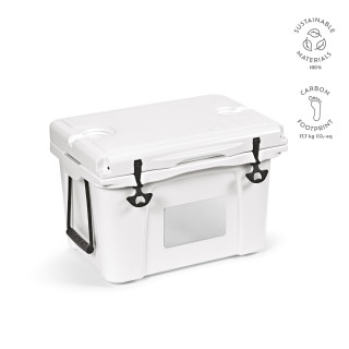 "San Francisco Cooler" 35L Kühlbox aus rPET mit individualisierbarer Metallplatte, weiß