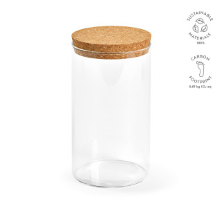 "Magritte 1000 Canister" Behälter aus Borosilikatglas, 1015 ml mit Korkdeckel, durchsichtig