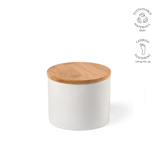 Munch 500 Behälter aus Keramik, 525 ml. Mit Bambusdeckel, weiß