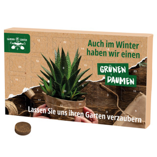 Wachsender Adventskalender mit 24 Samentütchen & Substrattabletten