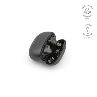 "Pascal Earbuds" Ohrhörer aus rABS und recyceltem Aluminium, 7 Stunden Wiedergabezeit, schwarz