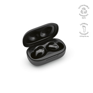 "Pasteur Earbuds" Ohrhörer aus rABS, 400 mAh, 5 Stunden Wiedergabezeit, schwarz
