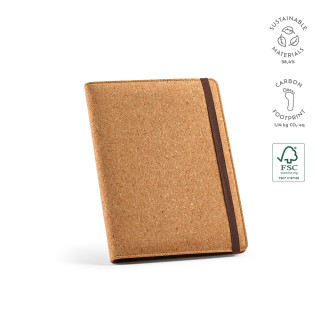 "Kafka A5 Folder" A5-Mappe aus Kork mit Notizblock mit 64 Seiten aus FSC-zertifiziertem Papier, natur