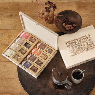 8 Premium Snacks in der Birkenholzbox