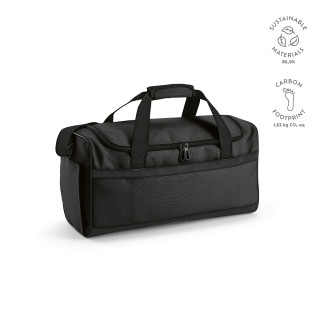 "São Paulo M Gym Bag" 25L Sporttasche aus rPET ripstop mit reflektierenden Streifen, schwarz