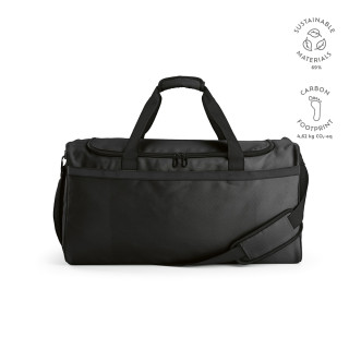 "São Paulo L Gym Bag" 50L Sporttasche aus rPET ripstop mit reflektierenden Streifen, schwarz