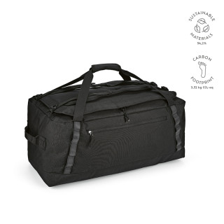 "São Paulo XL Gym Bag" 75L Sporttasche aus rPET ripstop mit reflektierenden Streifen, schwarz