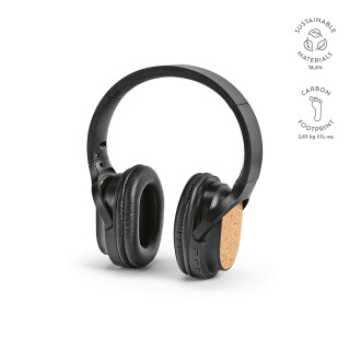 "Faraday Headphones" Kopfhörer aus rABS und Kork, 400 mAh, 8 Stunden Wiedergabezeit, schwarz