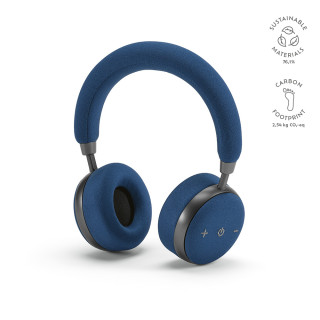 "Bell Headphones" Kopfhörer aus rABS und Bambus, 500 mAh, 20 Stunden Wiedergabezeit, königsblau