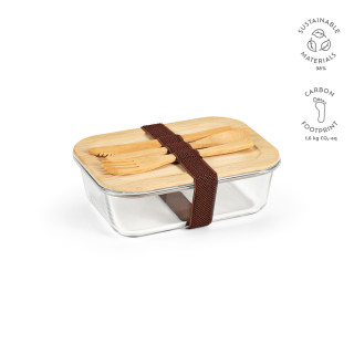 "Van Gogh 1000" Lunchbox aus Borosilikatglas, 1090 ml mit Bambusdeckel, durchsichtig