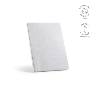 Verne A5 Notizbuch. Umschlag aus Baumwollfasern. 196 Seiten recyceltes Papier, pastel weiß
