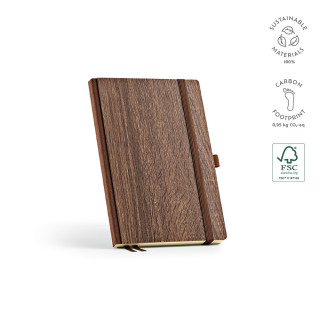 "Steinbeck Notebook" A5 Notizbuch mit Holzmaserungseinband mit 196 Seiten aus FSC-zertifiziertem Papier (70 g/m²), dunkelbraun