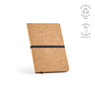 Goethe A5 Notizbuch mit Korkeinband. 196 Seiten aus 70 gsm recyceltes Papier, natur