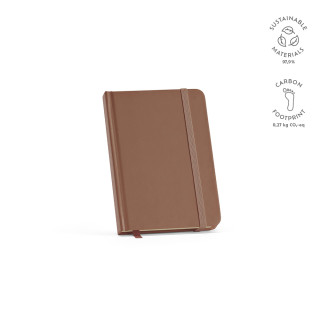 "Marquez A6 Notebook" A6 Notizbuch mit Festeinband mit 196 Seiten aus recyceltem Papier (70 g/m²), braun