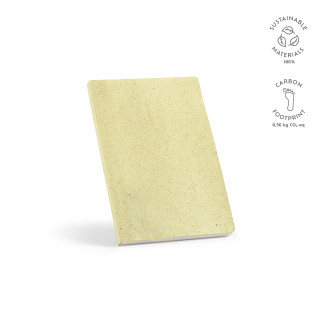 "Lewis Notebook" A5 Notizbuch mit Einband aus Maisstroh mit 196 Seiten aus recyceltem Papier (80 g/m²), pastelgelb