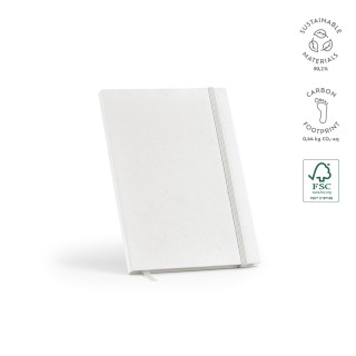 "Hugo Notebook" A5 Notizbuch mit Einband aus recycelten Milchverpackungen, weiß