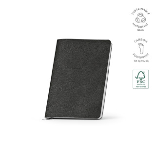 "Sartre Notebook" A5 Notizbuch mit Softcover aus rPU mit 196 Seiten aus FSC-zertifiziertem Papier (80 g/m²), schwarz