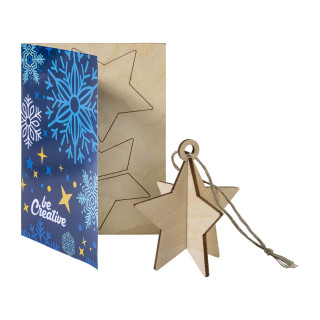 Weihnachtskarte, Stern FestiCard, natur