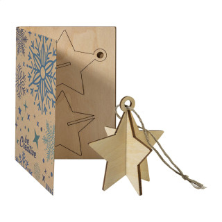 Weihnachtskarte, Stern FestiCard Kraft, natur