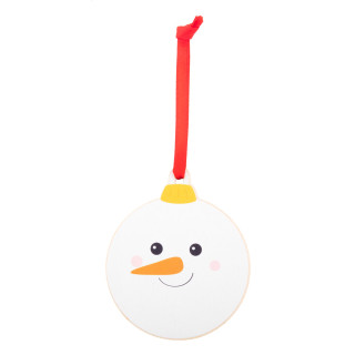 Weihnachtsbaumschmuck, Snowman Skaland, weiß
