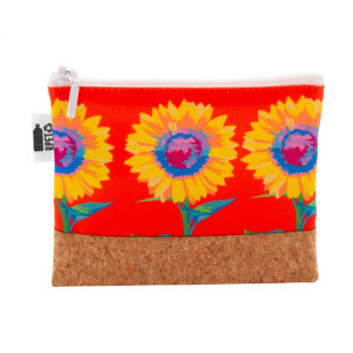 Individuelle Kosmetiktasche CreaBeauty Cork S RPET, natur/weiß