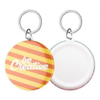 Button-Schlüsselanhänger KeyBadge Maxi, weiß
