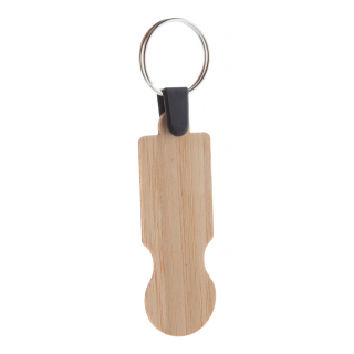Einkaufswagen-Chip/Schlüsselanhänger aus Bambus BooCart, natur