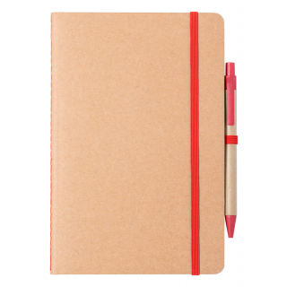 Notizbuch Ginkgo, natur/rot