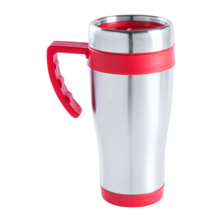 Isolierbecher Caprol Plus, silber/rot