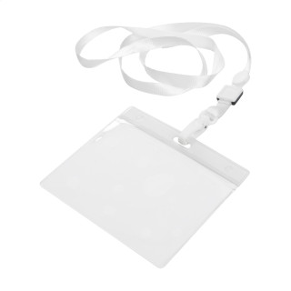 Ausweishülle mit Lanyard Ballek, transparent/weiß