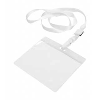 Ausweishülle mit Lanyard Ballek, transparent/weiß