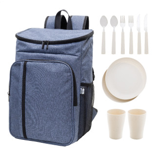 Picknick-Kühlrucksack, RPET Duonic, dunkelblau