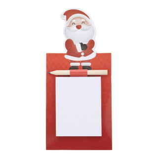 Magnetischer Notizblock Weihnachten, Weihnachtsmann Julliste, rot